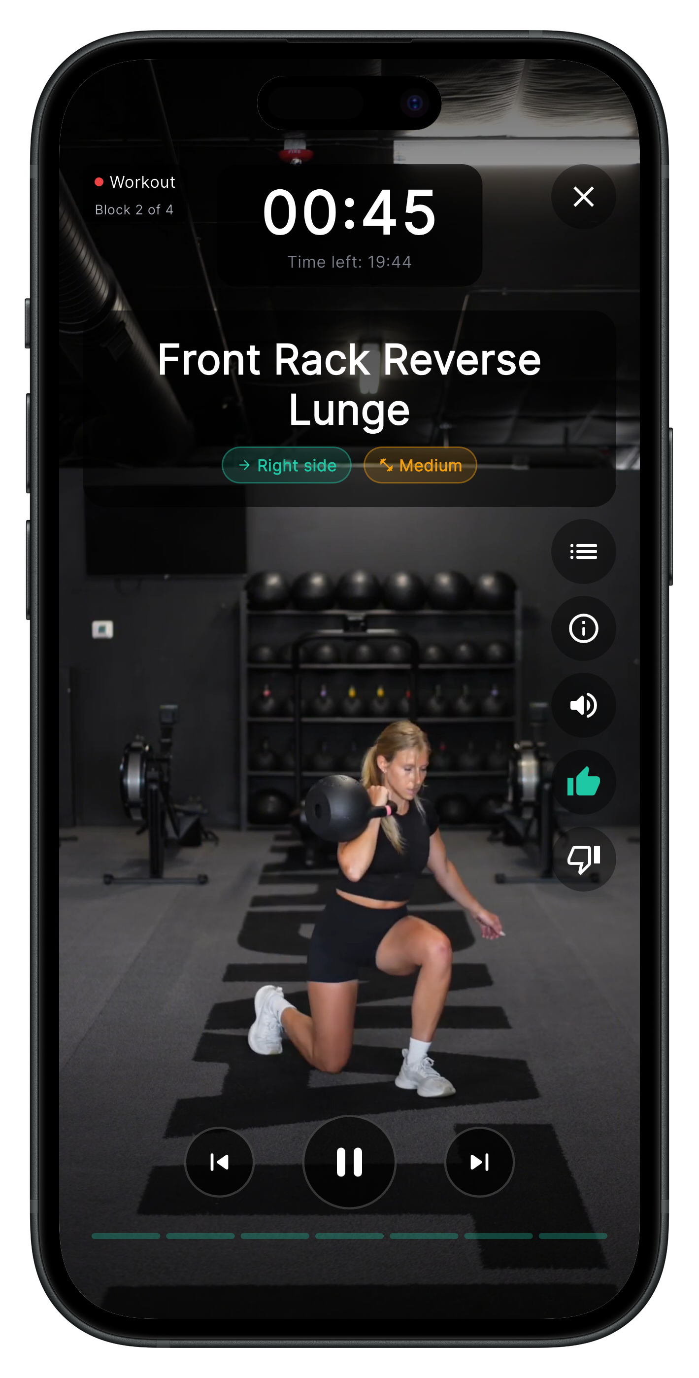 Swyng follow-along workout video screen